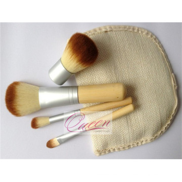 Beauty Cosmetic 4PCS Set de brosse à maquillage en bambou